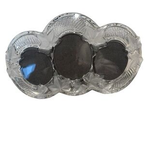 Mikasa Parisian Ivy Triple Oval Frosted and Clear Glass Ornate Picture Frame